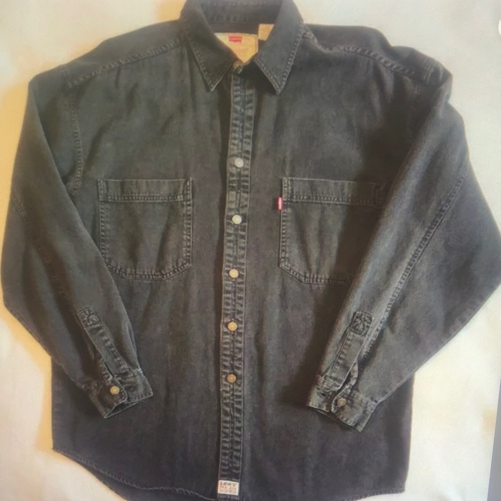 Levi's Black Washed Denim Button-Up Shirt